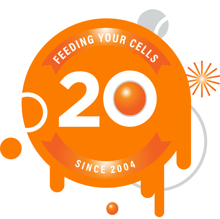 livon labs: feeding your cells snce 2004 graphic with orange circles