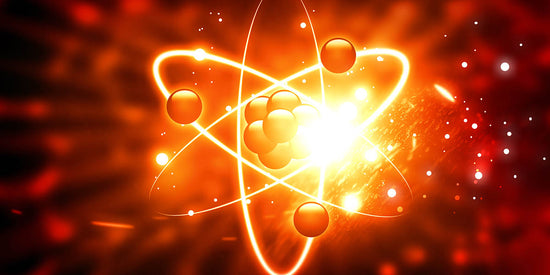 3d illustration of an atom on abstract background shows the electrons necessary to qualify as reduced glutathione