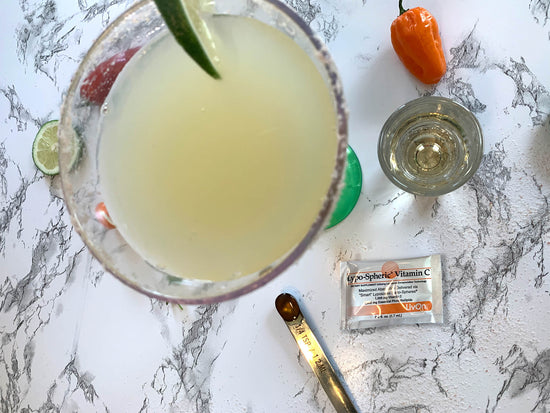 sparkling margarita with lypo-spheric vitamin c