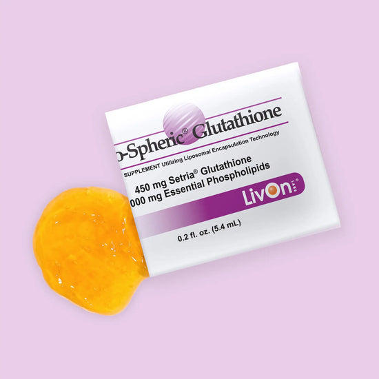 Lypo-Spheric® Glutathione packet with goo leaking out
