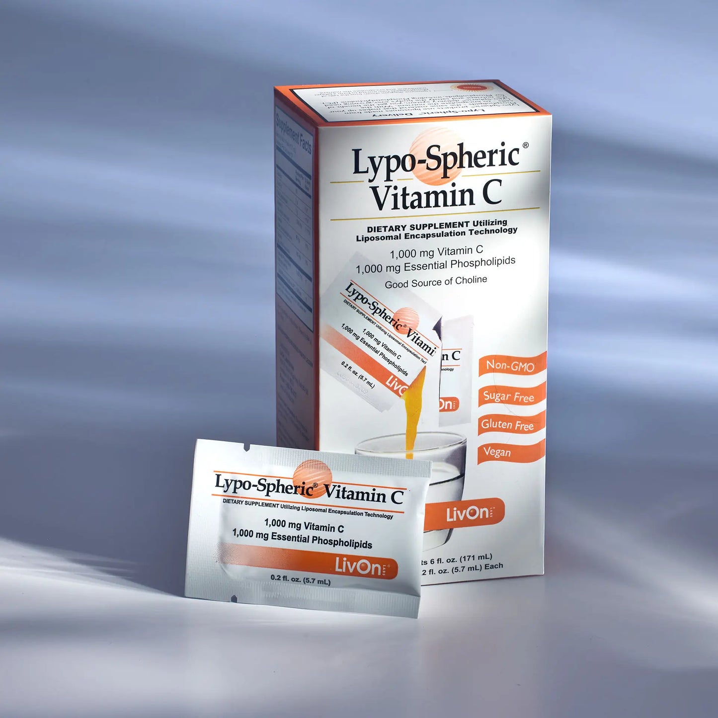 Lypo-Spheric® Vitamin C carton and packet