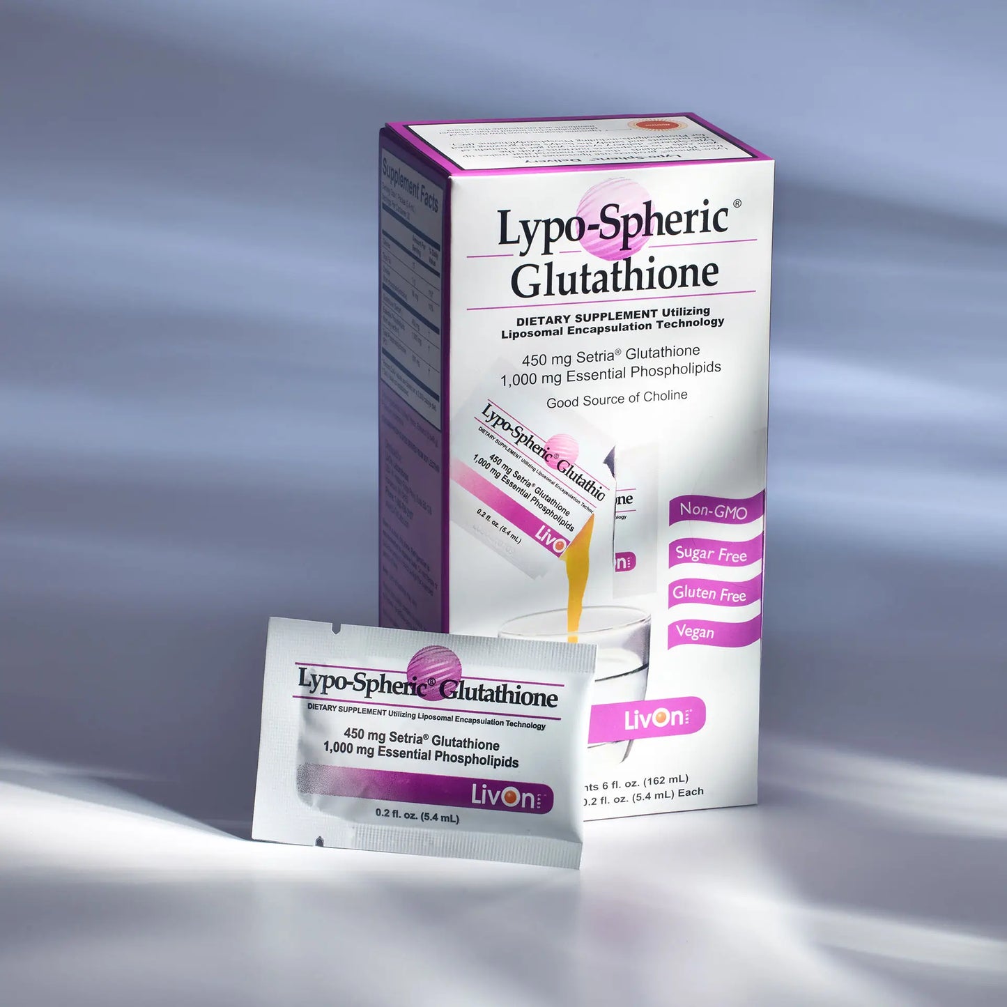 Lypo-Spheric® Glutathione carton and packet