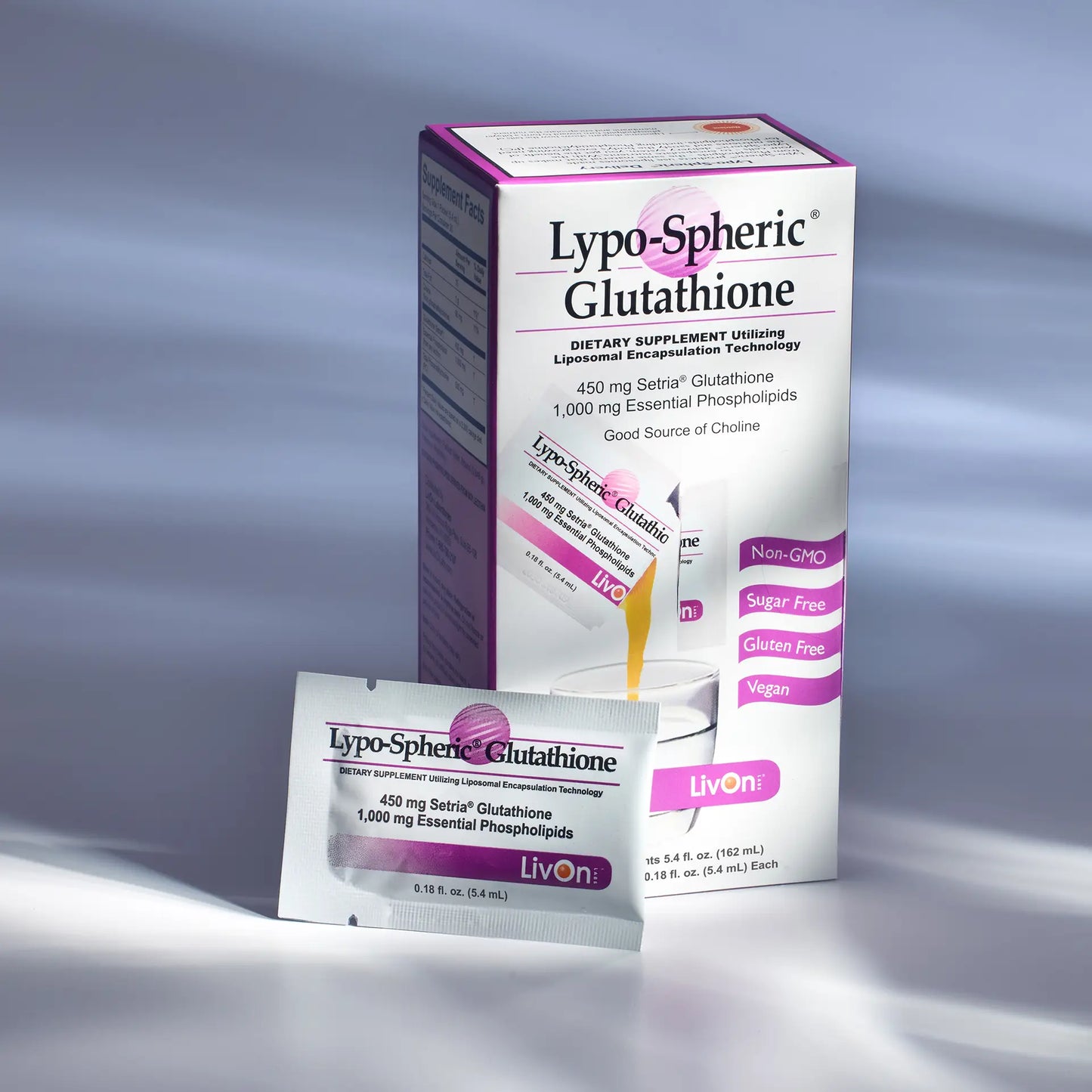 Lypo-Spheric® Glutathione carton and packet