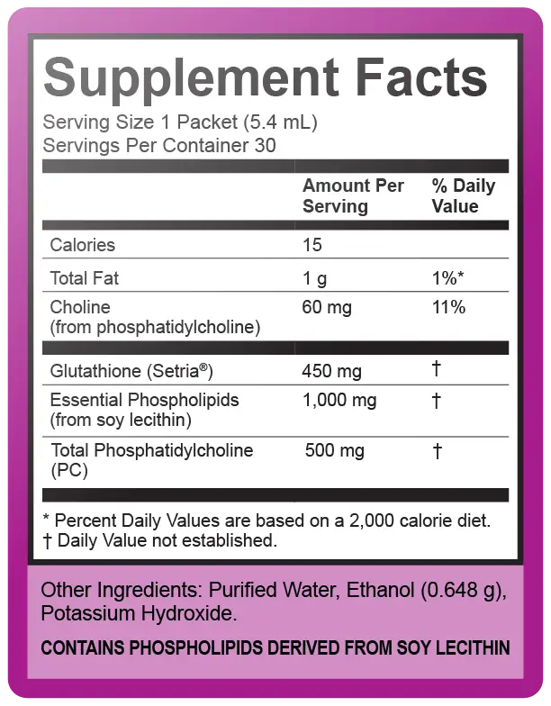 liposomal glutathione supplement facts